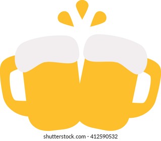 Beer mugs toasting