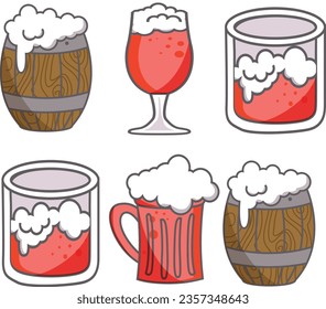 Beer mugs Diseño artístico vectorial