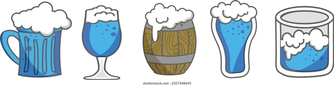 Beer mugs Vector art design