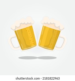 beer mugs vector, beer glass vector