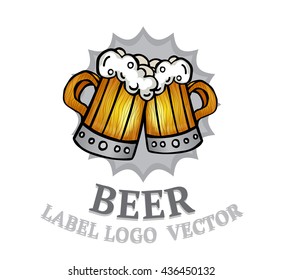 Beer Mugs Vector Illustration