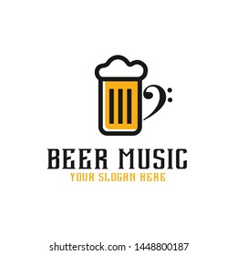 Beer Music Icon Logo Design