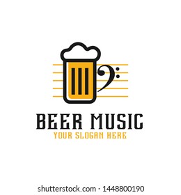 Beer Music Icon Logo Design