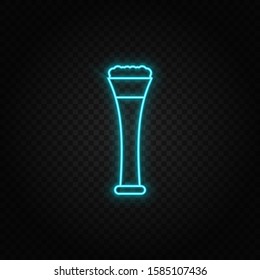 beer neon icon. Blue and yellow neon vector icon.