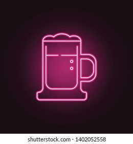 Beer neon icon. Elements of Party set. Simple icon for websites, web design, mobile app, info graphics