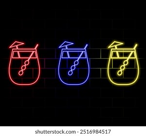 Beer neon sign, glowing board, light strip. Beer logo, emblem.