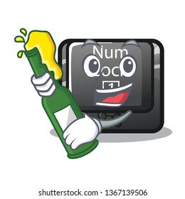 With beer num lock on a keyboard mascot