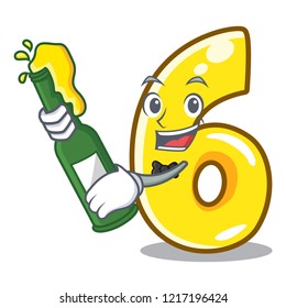 With beer number six isolated on the mascot