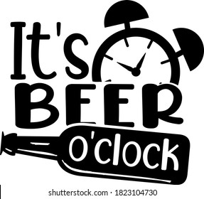 Beer Oclock Quote Beer Bottle Stock Vector (Royalty Free) 1823104730 ...