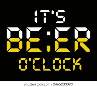 It's Beer O'Clock,Beer Svg,Drink T-shirt,Retro,Beer Quotes,Alcohol Svg,Beer Glass,Beer Season Svg,Silhouette,Cut file