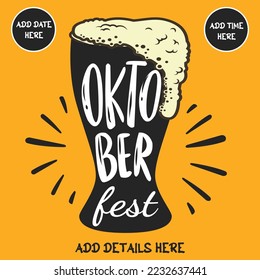 beer october fest poster flyer social media post design