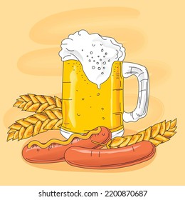 Beer October Festival hop bavarian vector