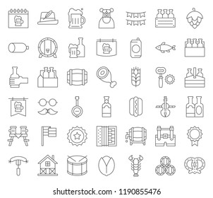 Beer and October festival related icon, outline design editable stroke