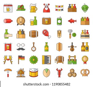 Beer and October festival related icon, outline design editable stroke