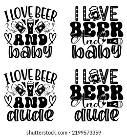 Beer Oktoberfest design concept illustration Hand drawn. Oktoberfest T shirt And SVG Design Bundle. Beer SVG Quotes t shirt Design, Vector EPS Editable Files Bundle.