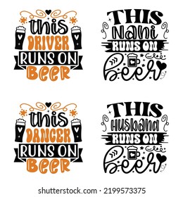 Beer Oktoberfest design concept illustration Hand drawn. Oktoberfest T shirt And SVG Design Bundle. Beer SVG Quotes t shirt Design, Vector EPS Editable Files Bundle.