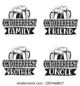 Beer Oktoberfest design concept illustration Hand drawn. Oktoberfest T shirt And SVG Design Bundle