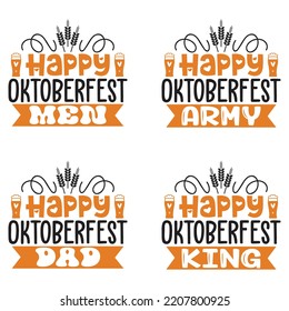 Beer Oktoberfest design concept illustration Hand drawn. Oktoberfest T shirt And SVG Design Bundle. Beer SVG Quotes t shirt Design, Vector EPS Editable Files Bundle.