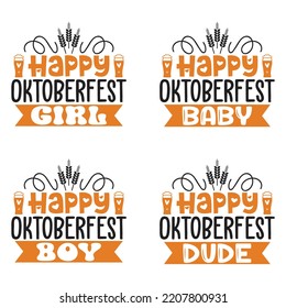 Beer Oktoberfest design concept illustration Hand drawn. Oktoberfest T shirt And SVG Design Bundle. Beer SVG Quotes t shirt Design, Vector EPS Editable Files Bundle.