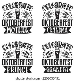 Beer Oktoberfest design concept illustration Hand drawn. Oktoberfest T shirt And SVG Design Bundle. Vector EPS Editable Files Bundle.