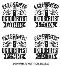 Beer Oktoberfest design concept illustration Hand drawn. Oktoberfest T shirt And SVG Design Bundle. Beer SVG Quotes t shirt Design, Vector EPS Editable Files Bundle.