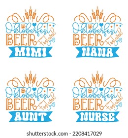 Beer Oktoberfest design concept illustration Hand drawn. Oktoberfest T shirt And SVG Design Bundle. Vector EPS Editable Files Bundle.