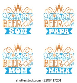 Beer Oktoberfest design concept illustration Hand drawn. Oktoberfest T shirt And SVG Design Bundle. Beer SVG Quotes t shirt Design, Vector EPS Editable Files Bundle.