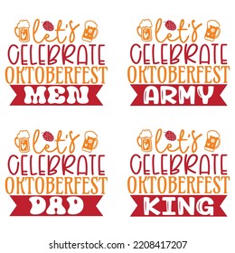 Beer Oktoberfest design concept illustration Hand drawn. Oktoberfest T shirt And SVG Design Bundle. Beer SVG Quotes t shirt Design, Vector EPS Editable Files Bundle.