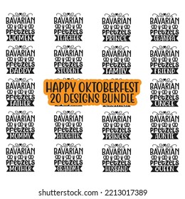 Beer Oktoberfest design concept illustration Hand drawn. Oktoberfest T shirt And SVG Design Bundle. Vector EPS Editable Files Bundle.