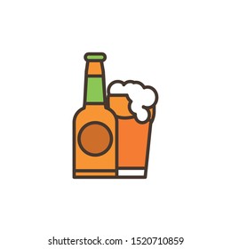 beer oktoberfest icon line filled