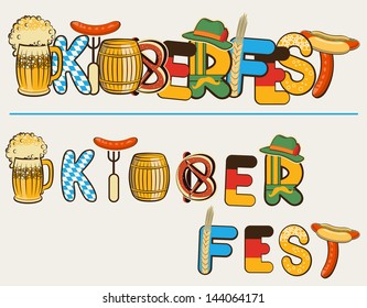 beer oktoberfest letters.Vector text illustration isolated on white for design