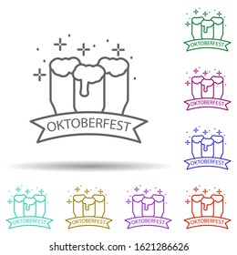 Beer, oktoberfest in multi color style icon. Simple thin line, outline vector of oktoberfest icons for ui and ux, website or mobile application