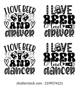 Beer, Oktoberfest t shirt design bundle. Oktoberfest handwritten lettering. Beer Festival celebration Vector Design. Vector EPS Editable Files Bundle.
