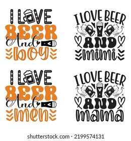 Beer, Oktoberfest t shirt design bundle. Oktoberfest handwritten lettering. Beer Festival celebration Vector Design. Vector EPS Editable Files Bundle.