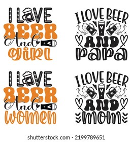 Beer, Oktoberfest t shirt design bundle. Beer SVG Quotes t shirt Design, Vector EPS Editable Files Bundle.