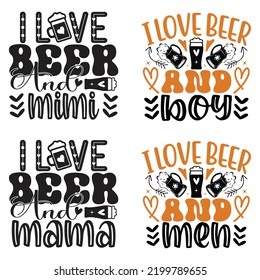 Beer, Oktoberfest t shirt design bundle. Beer SVG Quotes t shirt Design, Vector EPS Editable Files Bundle.