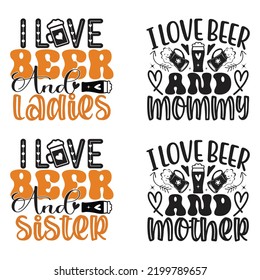 Beer, Oktoberfest t shirt design bundle. Beer SVG Quotes t shirt Design, Vector EPS Editable Files Bundle.