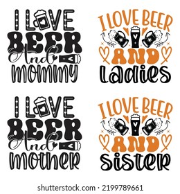 Beer, Oktoberfest t shirt design bundle. Beer SVG Quotes t shirt Design, Vector EPS Editable Files Bundle.