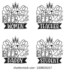 Beer, Oktoberfest t shirt design bundle. Oktoberfest SVG Bundle Beer Svg, Women's Oktoberfest Shirt, Girl Beer Design, Prost, Pretzels and Beer, Vector EPS Editable Files Bundle.