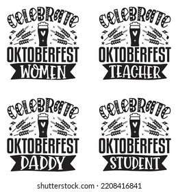 Beer, Oktoberfest t shirt design bundle. Oktoberfest SVG Bundle Beer Svg, Women's Oktoberfest Shirt, Girl Beer Design, Prost, Pretzels and Beer, Vector EPS Editable Files Bundle.