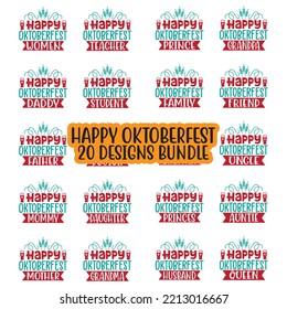 Beer Oktoberfest t shirt design bundle. Oktoberfest handwritten lettering. Beer Festival celebration Vector Design. Vector EPS Editable Files Bundle, can you download this Designs Bundle..