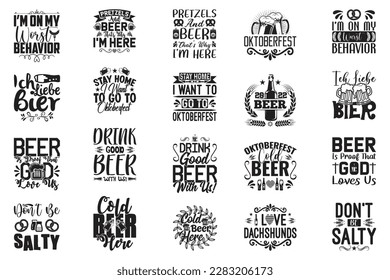 Beer, Oktoberfest t shirt design bundle. Oktoberfest SVG Bundle Beer Svg, Women's Oktoberfest Shirt, Girl Beer Design, Prost, Pretzels and Beer, Vector EPS Editable Files Bundle. svg