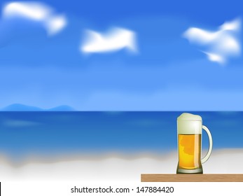 beer on the beach vector