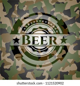 Beer on camouflage pattern