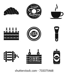 Beer on draft icons set. Simple set of 9 beer on draft vector icons for web isolated on white background