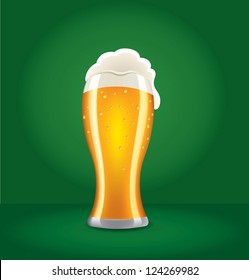 beer on green background