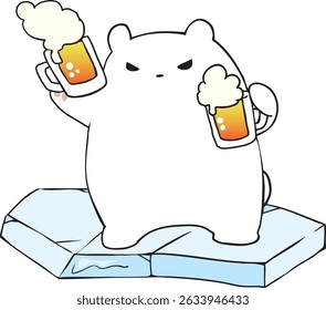 Beer on the ice, bear