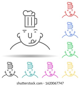 beer on mind multi color style icon. Simple thin line, outline vector of what is in your mind icons for ui and ux, website or mobile application