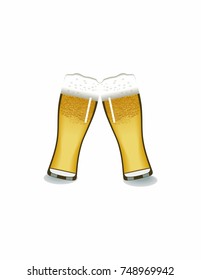 Beer on a white background