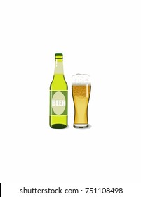 Beer on a white background